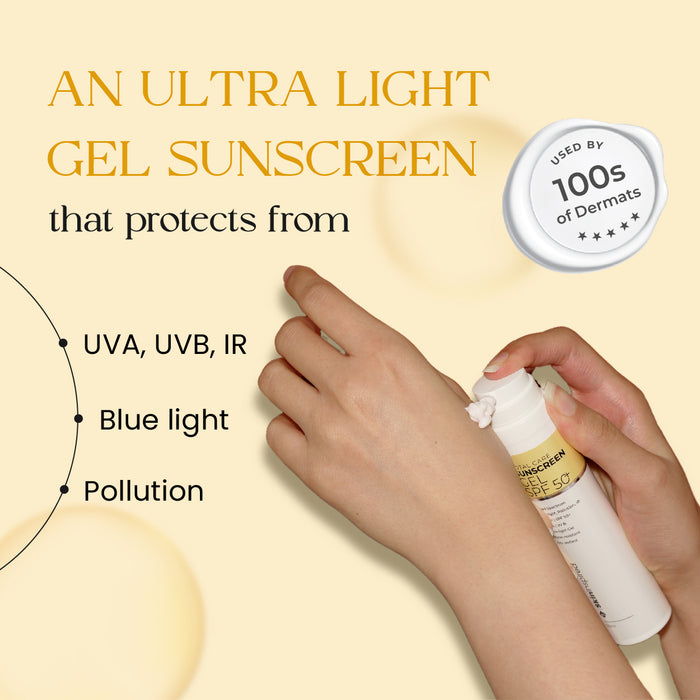Total Care Gel Based Sunscreen SPF 50 PA+++ protects from UV rays (UV A and UV B), Blue light and Pollution