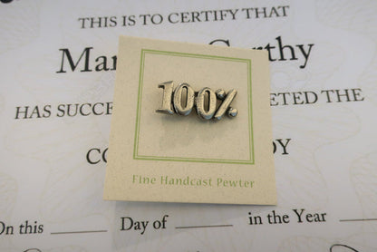 100% Lapel Pin