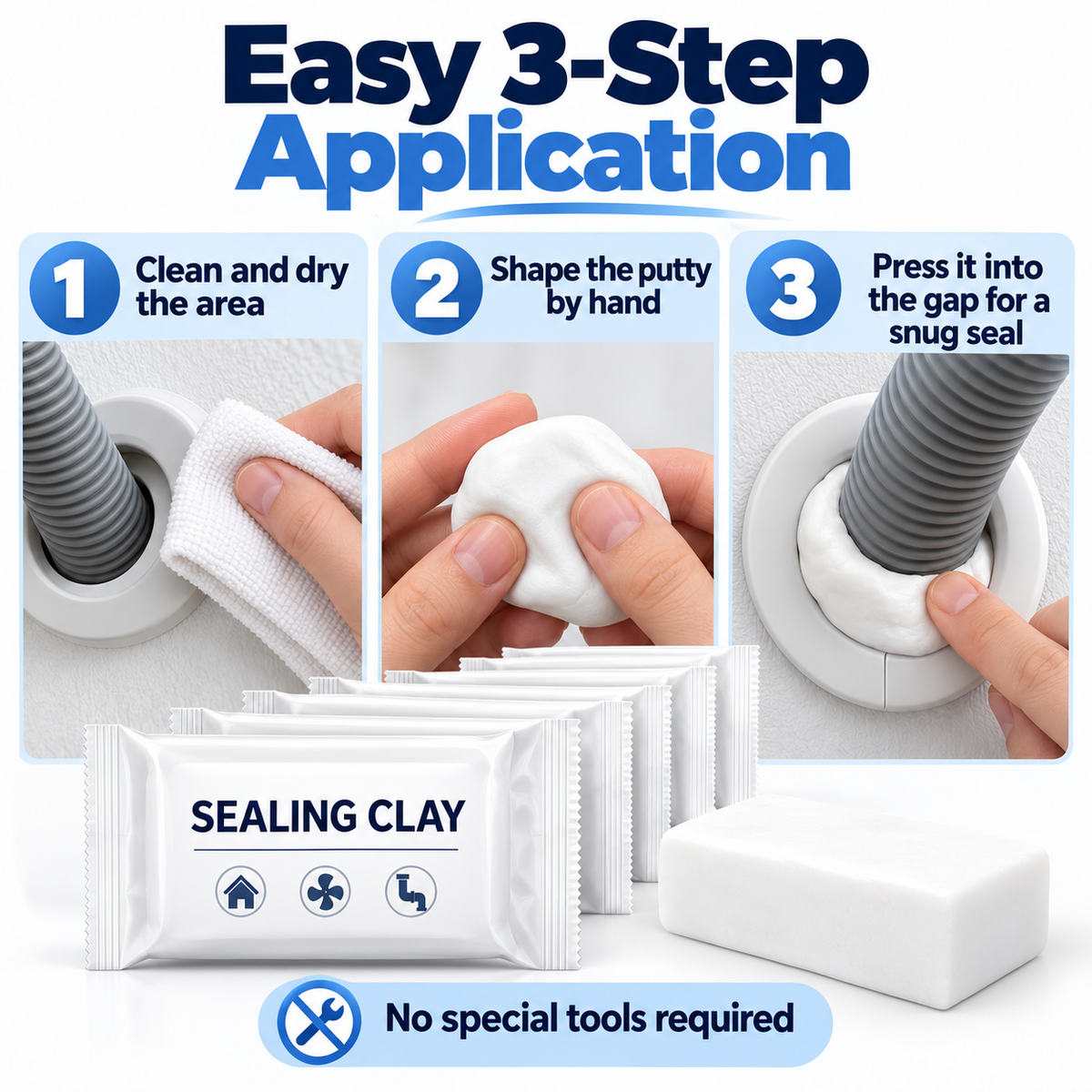 Quick-Fix Eco Waterproof Sealant Clay (10/20 Pcs) – Heavy-Duty Hole & Wall Repair Putty