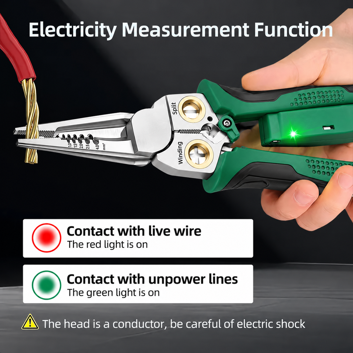 8-in-1 Wire Stripper + Voltage Tester + Dual Alarm + Home DIY & Repairs