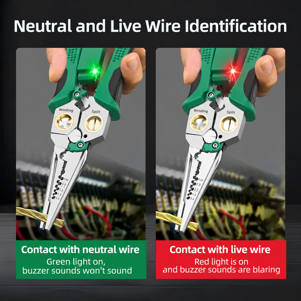 8-in-1 Wire Stripper + Voltage Tester + Dual Alarm + Home DIY & Repairs