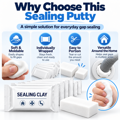Quick-Fix Eco Waterproof Sealant Clay (10/20 Pcs) – Heavy-Duty Hole & Wall Repair Putty