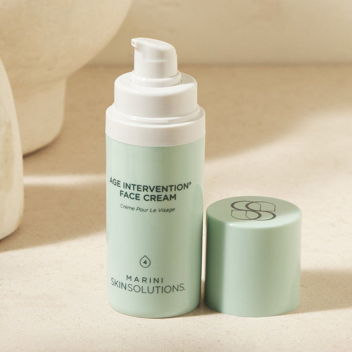 Image of an open Marini SkinSolutions Age Intervention Face Cream