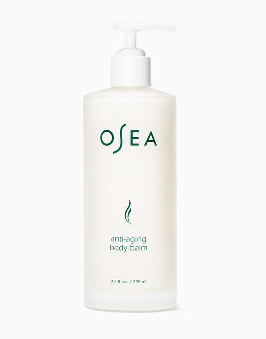 A pump bottle of OSEA anti-aging body balm.