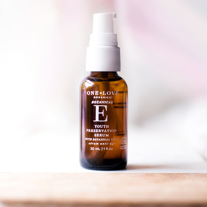 Lifestyle image of One Love Organics Botanical E Youth Preservation Serum variant: 1 fl oz