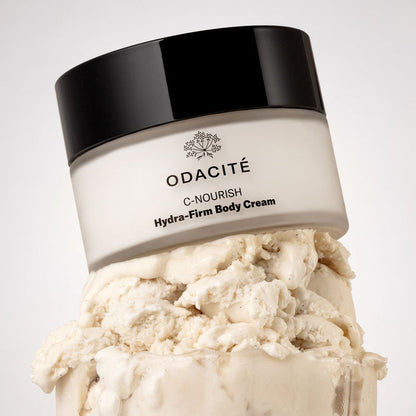 Lifestyle image of Odacité C-Nourish Hydra-Firm Body Cream