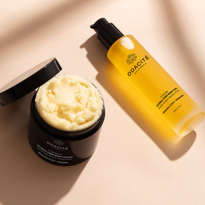 Lifestyle image of Odacité C-Smooth Hydra-Firm Body Polish