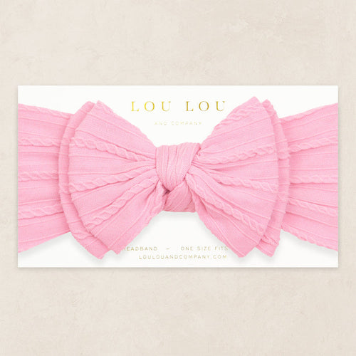 Cable Knit Headband - Bubblegum Pink