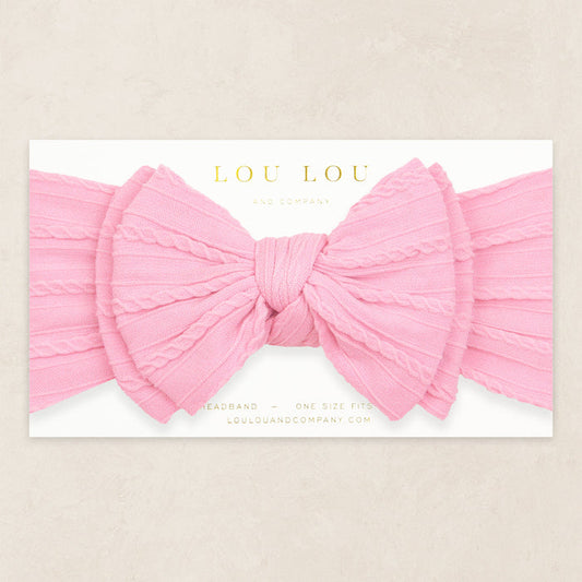 Cable Knit Headband - Bubblegum Pink
