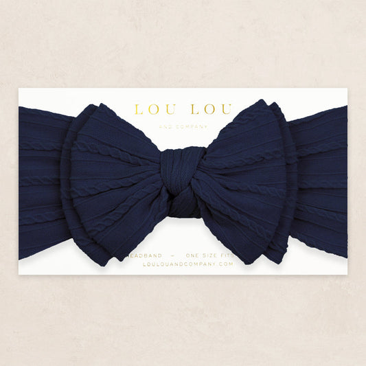 Cable Knit Headband - Navy