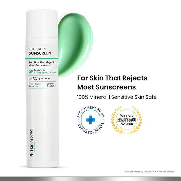Green 100% Mineral Sunscreen Powered by Chlorophyll Calm with Non Nano Zinc Oxide