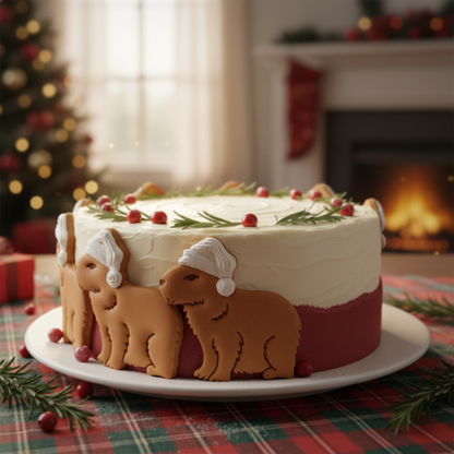 Capybara with Santa Hat