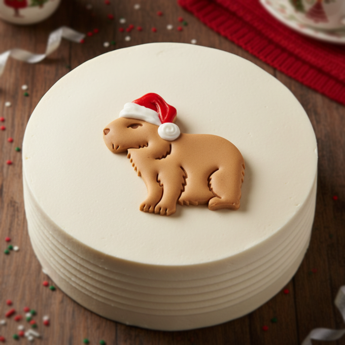 Capybara with Santa Hat