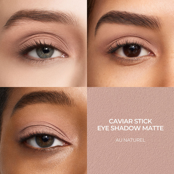 A shade comparison of Laura Mercier Caviar Stick Matte Eye Shadow variant: Au Naturel