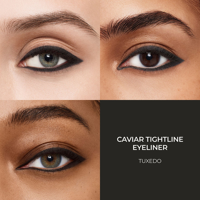 A shade comparison of Laura Mercier Caviar Tightline Eyeliner variant: Tuxedo