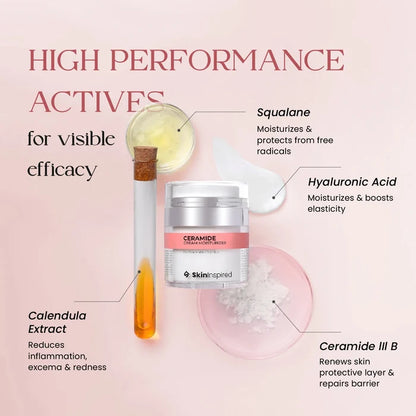 SkinInspired ceramide cream formulated with high performance actives to strengthen the skin barrier