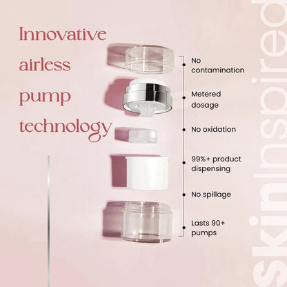 Innovative airless pump packaging of SkinInspired ceramide cream for hygienic and precise dispensing