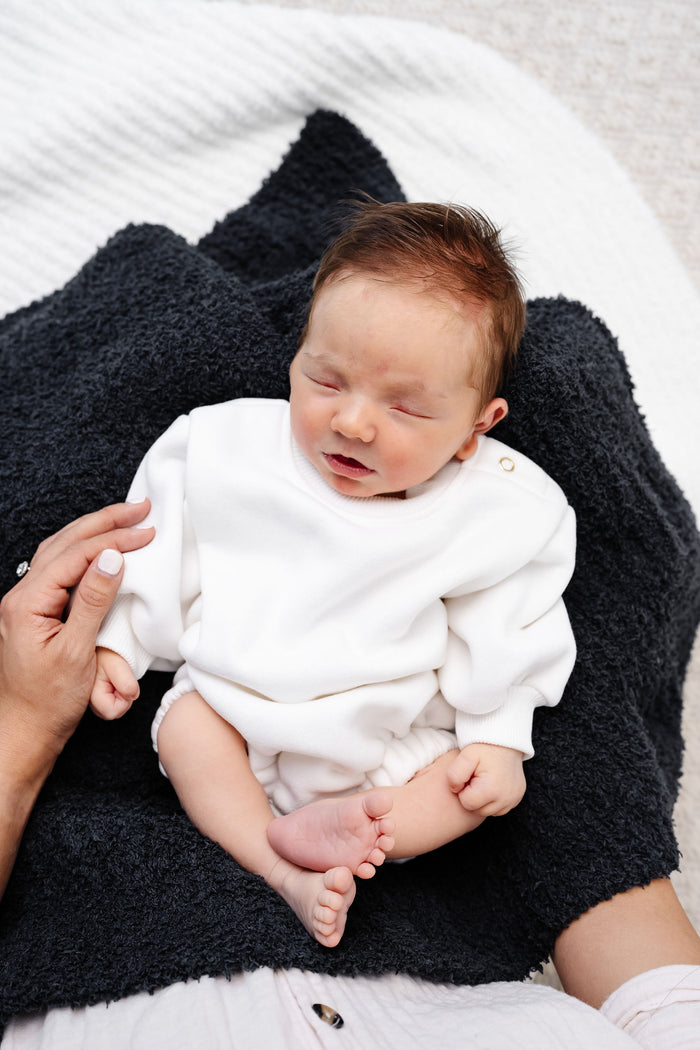 Chenille Blanket - Charcoal - Small & Large