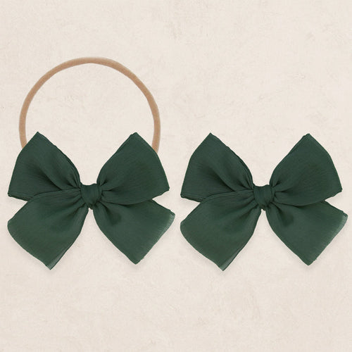 Chiffon Bow - Evergreen