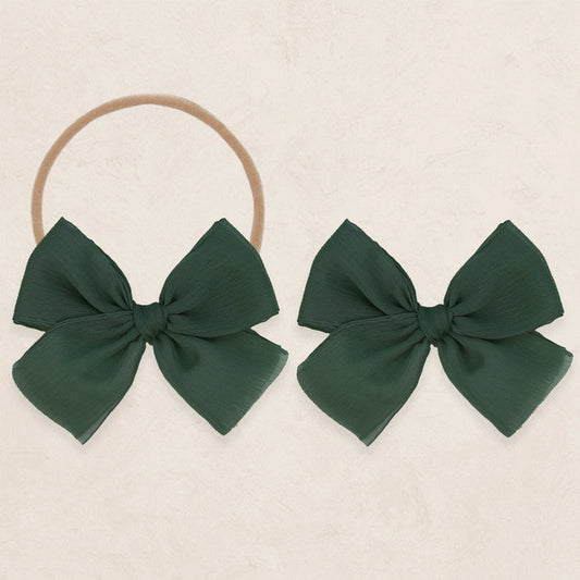 Chiffon Bow - Evergreen