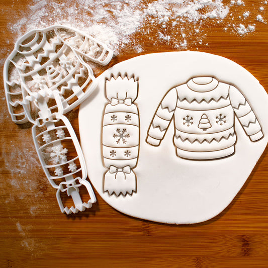 Christmas Cracker and Jumper Cookie Cutters