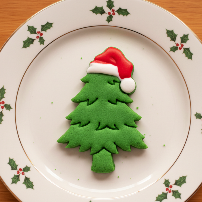 Christmas Tree with Santa Hat