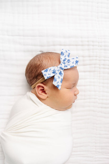 Classic Bow - Forget Me Not Floral Petite