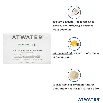 Information related to Atwater Clean Impact Body Scrub and Cleansing Bar