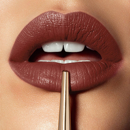Model image of Hourglass Confession Ultra Slim High Intensity Lipstick Refill variant: I FEEL