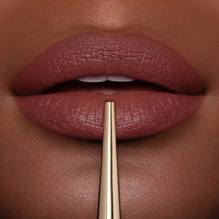 Model image of Hourglass Confession Ultra Slim High Intensity Lipstick Refill variant: I FEEL