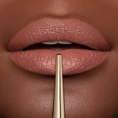 Model image of Hourglass Confession Ultra Slim High Intensity Refillable Lipstick variant: EVERYTIME
