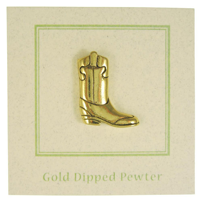 Cowboy Boot Gold Lapel Pin