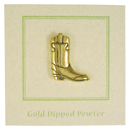 Cowboy Boot Gold Lapel Pin