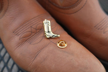Cowboy Boot Gold Lapel Pin