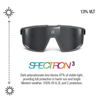 Spectron 3 sunglasses with dark polycarbonate lens on a white background