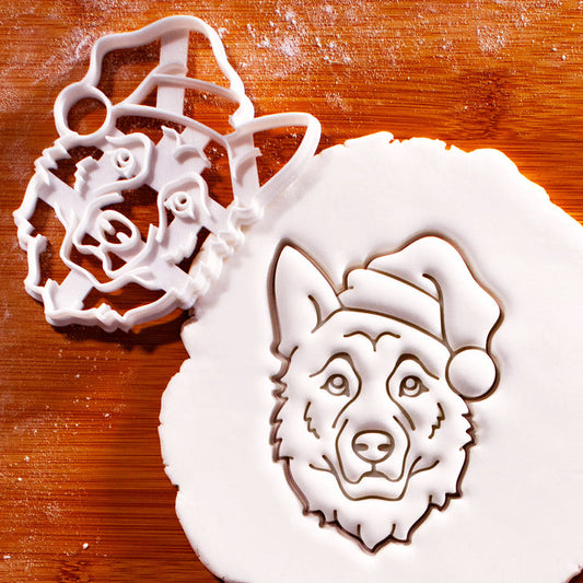 German Shepherd with Santa Hat (Face)