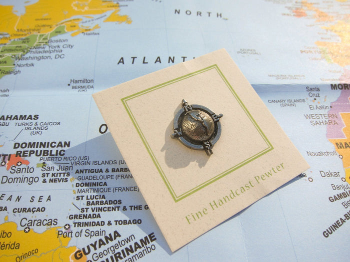 Globe Compass Lapel Pin