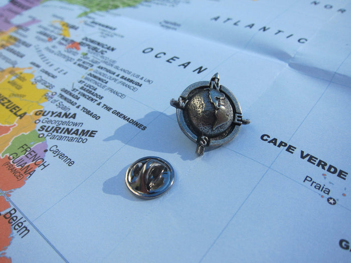 Globe Compass Lapel Pin