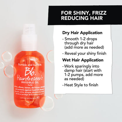 Top-view image of Bumble and Bumble Hairdresser's Invisible Oil Frizz Reducing Hair Oil variant: 3.4 fl oz