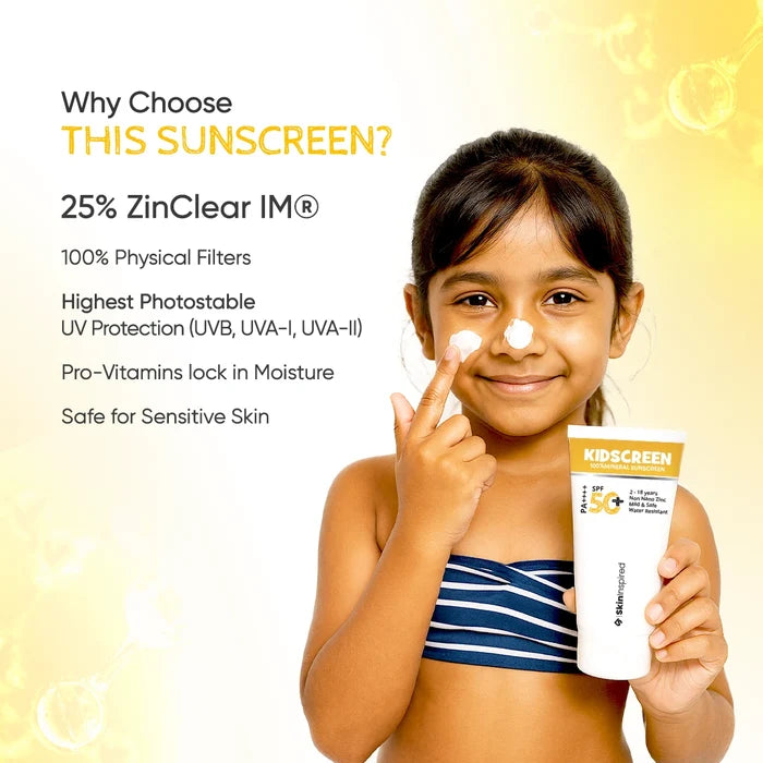 SkinInspired Kidscreen sunscreen designed specially for kids with safe and effective sun protection