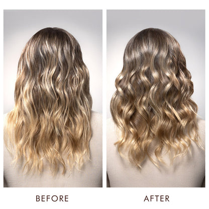 Before and after results of using Moroccanoil Luminous Hairspray Medium
