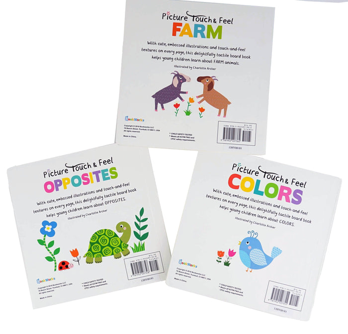 Marissa's Books & Gifts, LLC Picture Touch & Feel - 3 Book Set (Farm, Opposites, and Colors)