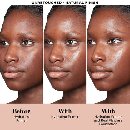 Before and after results of using Laura Mercier Pure Canvas Primer Hydrating variant: 1 oz