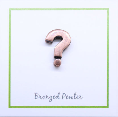 Question Mark Copper Lapel Pin | lapelpinplanet