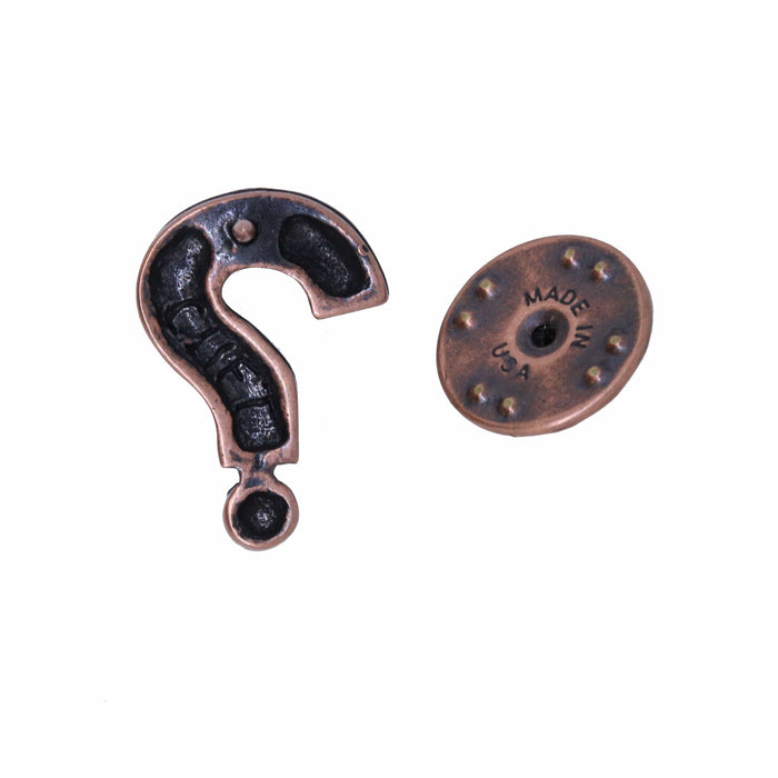 Question Mark Copper Lapel Pin | lapelpinplanet