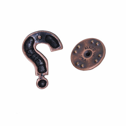 Question Mark Copper Lapel Pin | lapelpinplanet