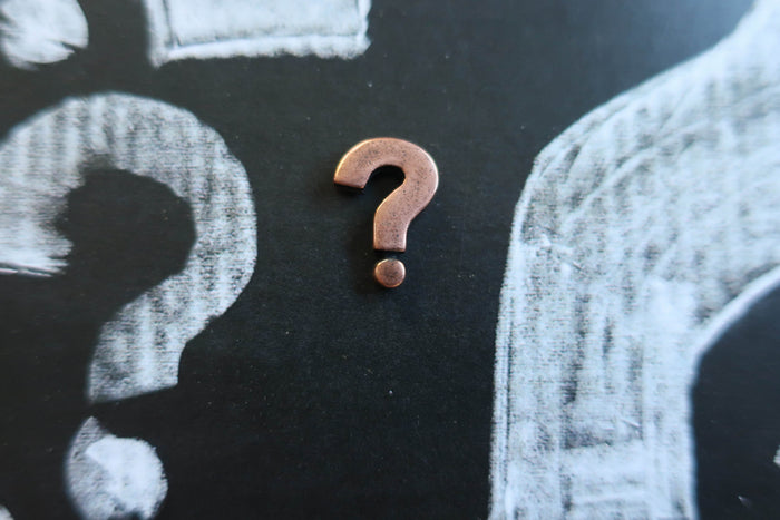 Question Mark Copper Lapel Pin | lapelpinplanet