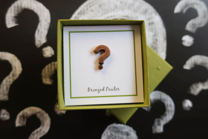 Question Mark Copper Lapel Pin | lapelpinplanet