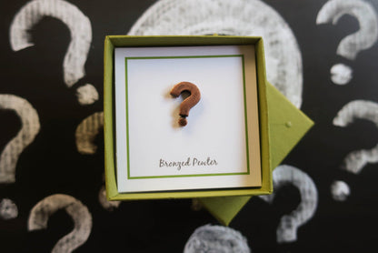 Question Mark Copper Lapel Pin | lapelpinplanet
