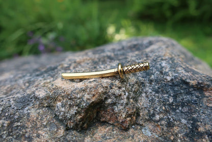 Samurai Sword Gold Lapel Pin